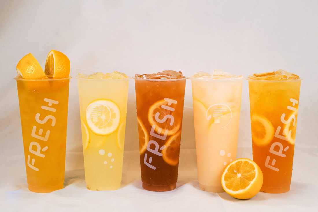 Five original citrus and fruit drinks from Fresh Bubble Tea & Juice