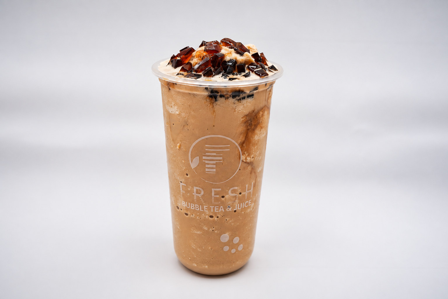 Fresh Coffee Slush topped with coffee jelly