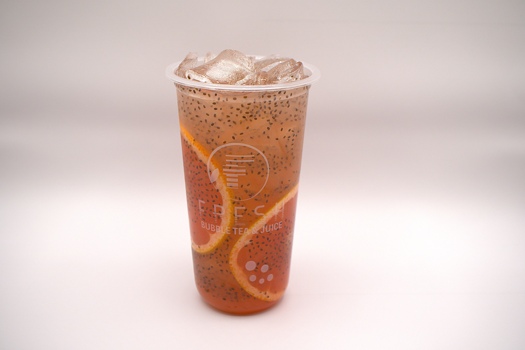 Fresh Grapefruit Chia drink with citrus slices